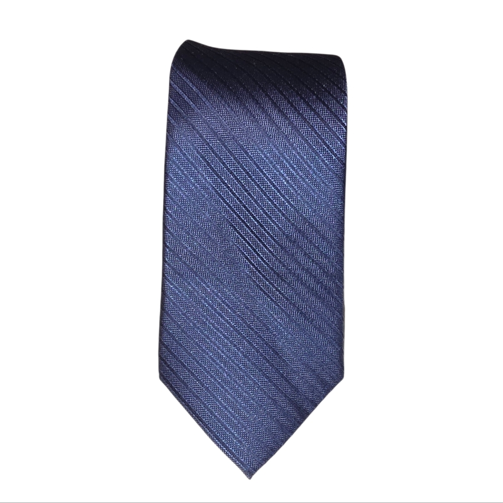 The Mens Store Bloomingdales Navy Blue Silk Ribbed Textured Tie N43082BL OS